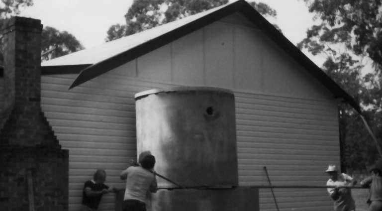 Rainwater tank installed, 1982
